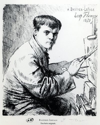 Porträt von Jules Bastien-Lepage, 1879 von Leopold Flameng